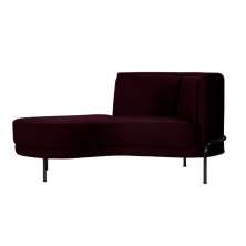 Chaise Longue Luminne Veludo Roxo e Preto