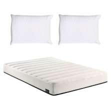 Colchão Casal Keva Molas Ensacadas Wide (24x138x188) Branco com 2 Travesseiros Guldi Soft Nasa Branco