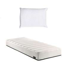 Colchão Solteirão Keva Molas Ensacadas Wide (24x96x203) Branco com Travesseiro Guldi Soft Nasa Branco