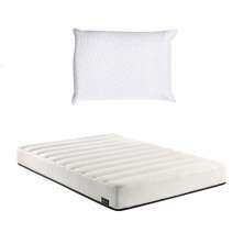 Colchão Viúva Keva Molas Ensacadas Wide (24x128x188) Branco com Travesseiro Guldi Soft Nasa Branco
