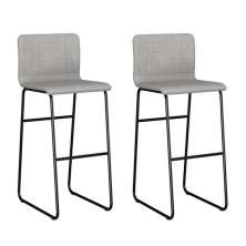 Conjunto com 2 Banquetas Alabama Cinza e Preto