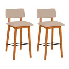 Conjunto com 2 Banquetas Veld Avelã e Bege