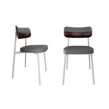 Conjunto com 2 Cadeiras Alloa Polipropileno Cinza e Café