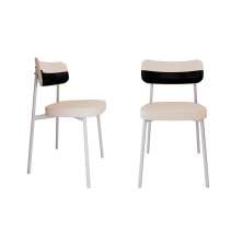 Conjunto com 2 Cadeiras Alloa Polipropileno Palha e Preto