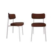Conjunto com 2 Cadeiras Alloa Revestimento Sintético Whisky e Branco
