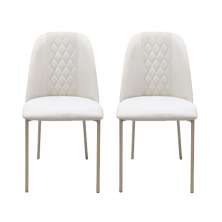 Conjunto com 2 Cadeiras Arcadia Linho Off White e Champagne