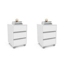 Conjunto com 2 Gaveteiros Mauá 6 GV Branco 45 cm