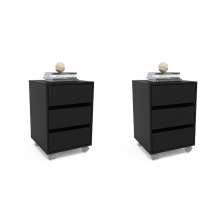 Conjunto com 2 Gaveteiros Mauá 6 GV Preto 45 cm