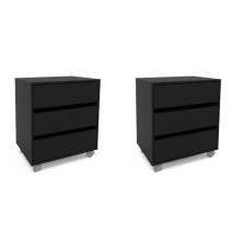 Conjunto com 2 Gaveteiros Mauá 6 GV Preto 60 cm