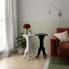 Conjunto com 2 Mesas Laterais Kin Branco e Preto
