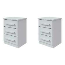 Conjunto com 2 Mesas de Cabeceira Baião 6 Gavetas Branco