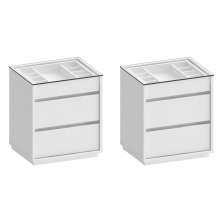 Conjunto com 2 Mesas de Cabeceira Belize 6 Gavetas Branco