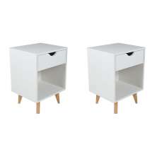 Conjunto com 2 Mesas de Cabeceira Bilbo 2 Gavetas Branco