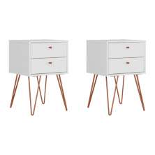 Conjunto com 2 Mesas de Cabeceira Bled 4 Gavetas Branco
