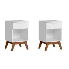 Conjunto com 2 Mesas de Cabeceira Infantil Alpi 1 GV Branco