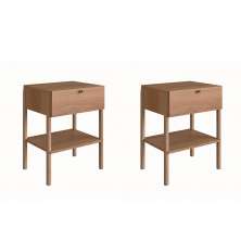 Conjunto com 2 Mesas de Cabeceira Oslo 2 Gavetas Hanover