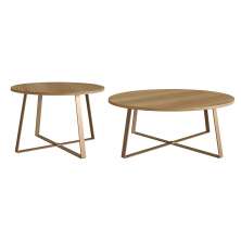 Conjunto com 2 Mesas de Centro Boro Dourado