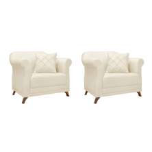 Conjunto com 2 Poltronas Abruzzo Linho Natural
