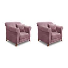 Conjunto com 2 Poltronas Abruzzo Veludo Uva