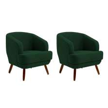 Conjunto com 2 Poltronas Betania Algodão Verde Oliva