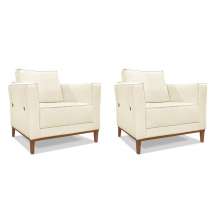 Conjunto com 2 Poltronas Potenza Linho Pérola