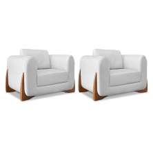 Conjunto com 2 Poltronas Yves Linho Grigio
