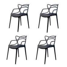 Conjunto com 4 Cadeiras Berrini Preta