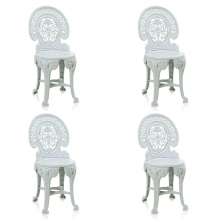 Conjunto com 4 Cadeiras de Plástico Colonial Branco