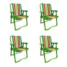 Conjunto com 4 Cadeiras de Praia Peruíbe Verde