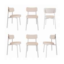 Conjunto com 6 Cadeiras Alloa Polipropileno Palha e Branco