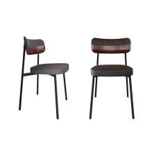 Conjunto de 2 Cadeiras Alloa com Detalhe Marrom Polipropileno Grafite