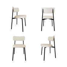Conjunto de 4 Cadeiras Alloa Branca e Preta