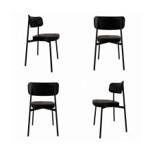 Conjunto de 4 Cadeiras Alloa Preta