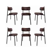 Conjunto de 6 Cadeiras Alloa Café e Preta