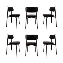 Conjunto de 6 Cadeiras Alloa Preta