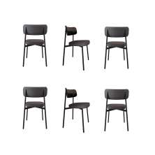 Conjunto de 6 Cadeiras Alloa com Detalhe Preto Polipropileno Grafite e Preta