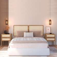 Conjunto de Cabeceira Casal com 2 Mesas de Apoio Oslo 2 GV Hanover