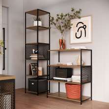 Conjunto de Estantes Paricel 40cm e 77cm Preto e Mel