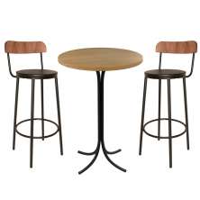 Conjunto de Mesa Bistrô Redonda Belle Siena com 2 Banquetas Jolly Preto