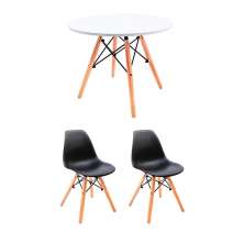 Conjunto de Mesa Infantil Well Branca com 2 Cadeiras Eames Preta