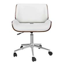 Conjunto de Mesa Kuadra 2 GV Carvalho com Cadeira de Escritório Diretor Giratória Lauren Branca
