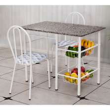 Conjunto de Mesa com 2 Cadeiras Alice Estampa Capitonê