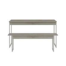 Conjunto de Mesa de Jantar Retangular com 1 Banco Studio Snow e Branco