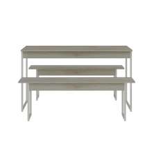 Conjunto de Mesa de Jantar Retangular com 2 Bancos Studio Snow e Branco