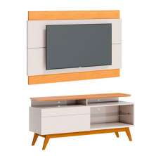 Conjunto de Rack com Painel para TV até 50 polegadas Classic Nature e Off White