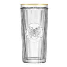 Copo Alto Pequenos Voadores Borboleta Transparente e Dourado 350ml
