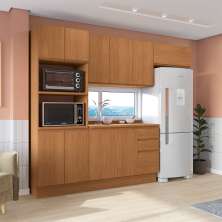 Cozinha Compacta Valence 10 Portas 3 Gavetas Canela