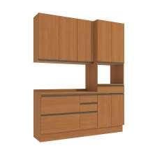 Cozinha Compacta Valence 8 Portas 5 Gavetas Canela