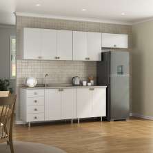 Cozinha Completa Maranello 100% MDF 10 Portas 4 Gavetas Branco