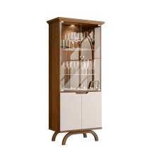 Cristaleira Vicenza 4 PT Imbuia e Off White